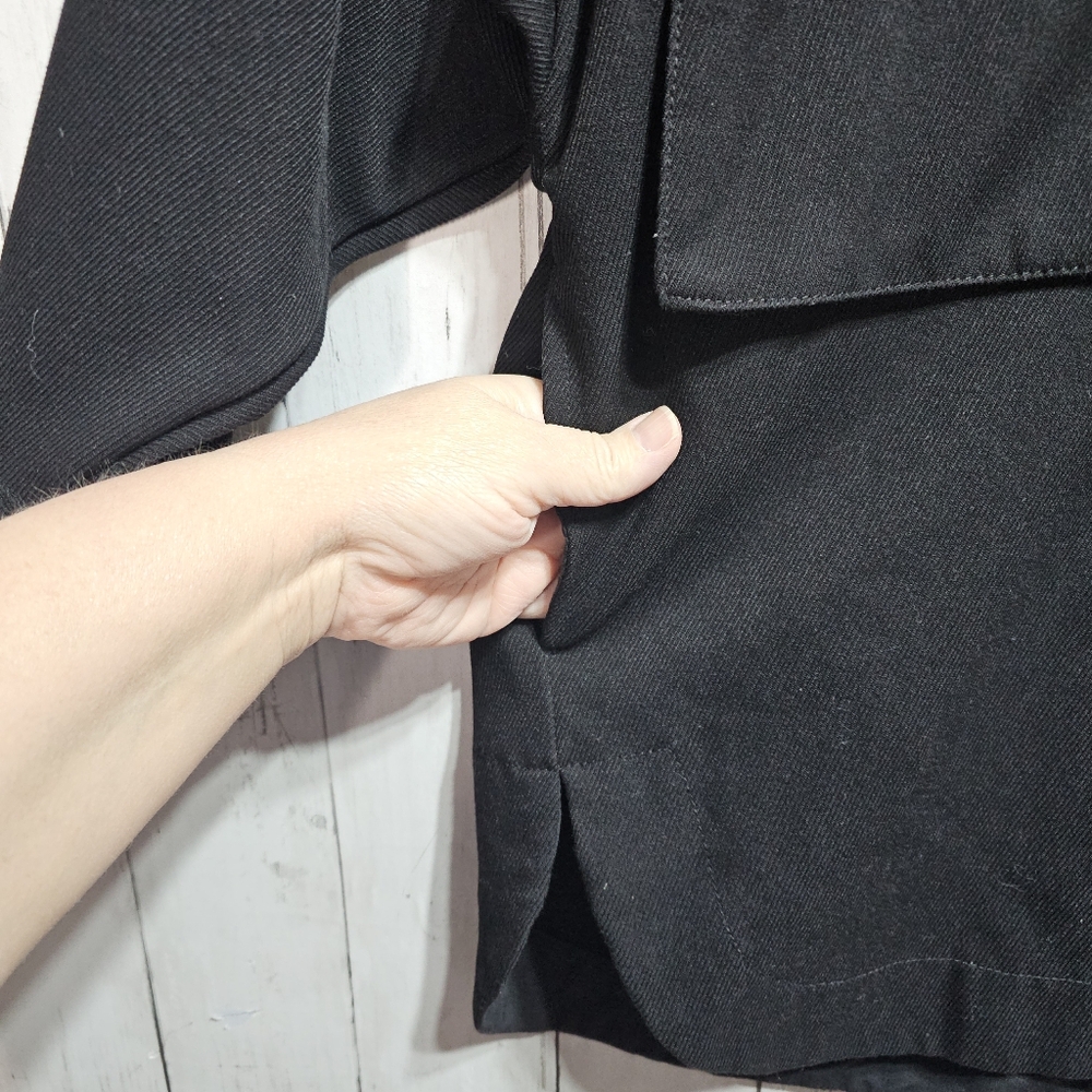 Zara Women's Black Heavyweight Jacket /Shacket  Pockets Button Front Size Small. - Picture 6 of 10